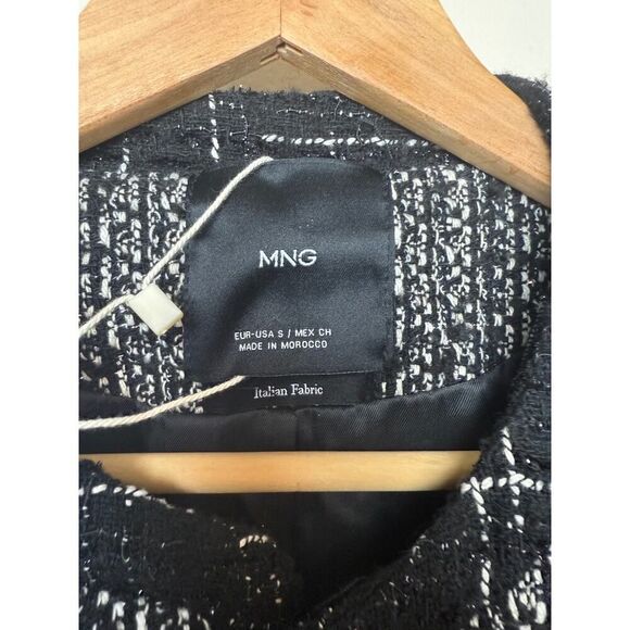 Mango Black White Tweed Jacket NWT Sz. S - Picture 6 of 8